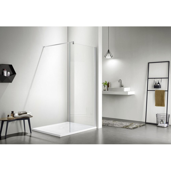 Душевая перегородка Azario Chicago Walk-in 100 см AZ-NAR6310 1000 (стекло 8 мм) с кронштейном в комплекте, хром/прозрачное - фото 2