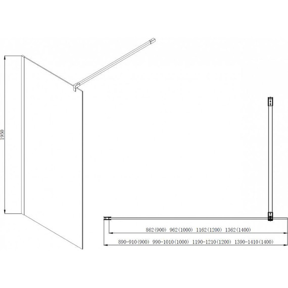Душевая перегородка Azario Chicago Walk-in 140 см AZ-NAR6310 1400 (стекло 8 мм) с кронштейном в комплекте, хром/прозрачное - фото 4