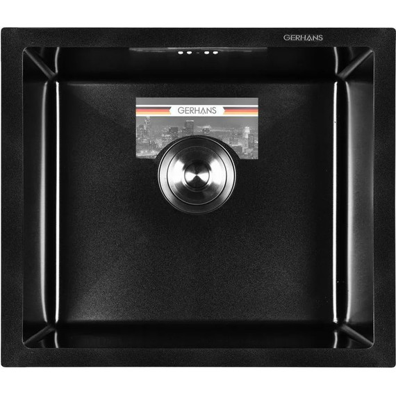 Кухонная мойка Gerhans K35043B 1 мм, PVD графит, Цвет производителя: графит - фото 2