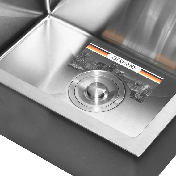 Кухонная мойка Gerhans K35044 1 мм, нержавеющая сталь, Цвет производителя: нержавеющая сталь - фото 3