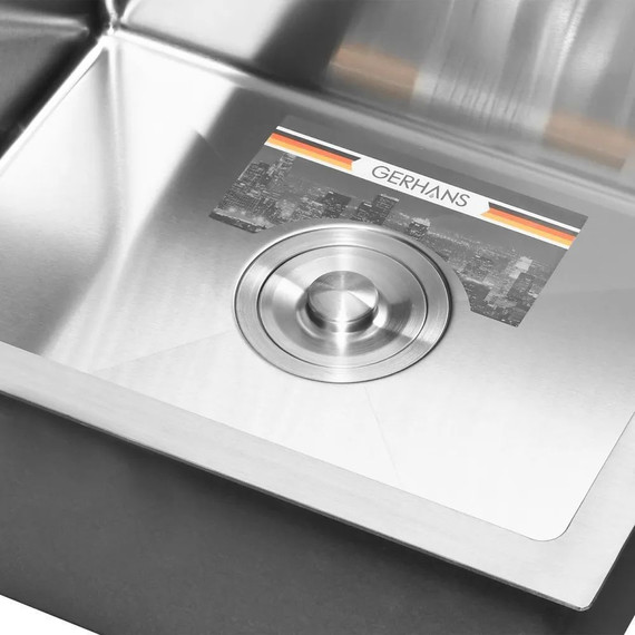 Кухонная мойка Gerhans K35050 1 мм, нержавеющая сталь, Цвет производителя: нержавеющая сталь - фото 3