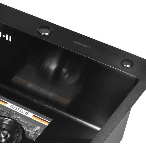 Кухонная мойка Gerhans K36050B 1 мм, PVD графит - фото 4