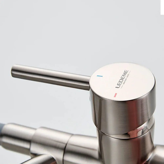 Смеситель для кухни Ledeme L4855A-9, сатин/серый - фото 5