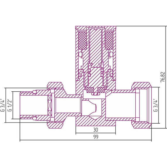 Вентиль запорный прямой Сунержа G 1/2" НРхG 3/4" НГ 00-1401-1234 - фото 2
