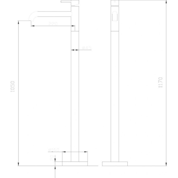 Смеситель для раковины напольный Abber Wasser Kreis AF8140B, черный матовый, Цвет производителя: чёрный матовый - фото 3
