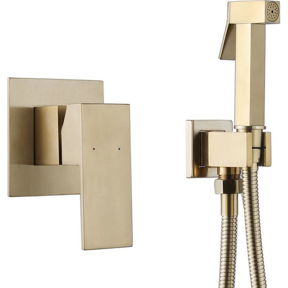 Набор для гигиенического душа Abber Daheim AF8225G, золото матовое - фото 