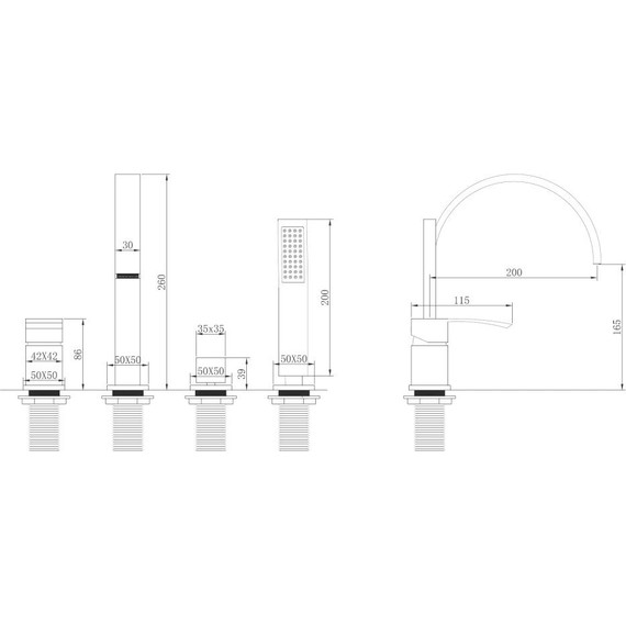 Смеситель для ванны Abber Wasserfall AF8613, Цвет производителя: хром - фото 3