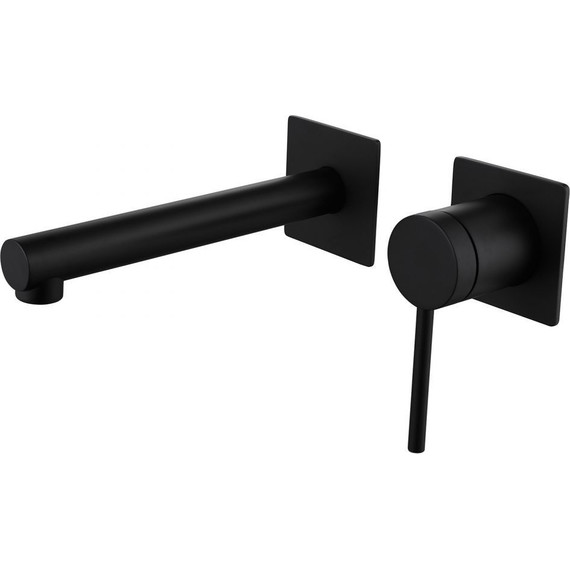 Смеситель для раковины настенный Abber Emotion AF8812B (со скрытой частью) черный матовый, Цвет производителя: чёрный матовый - фото 