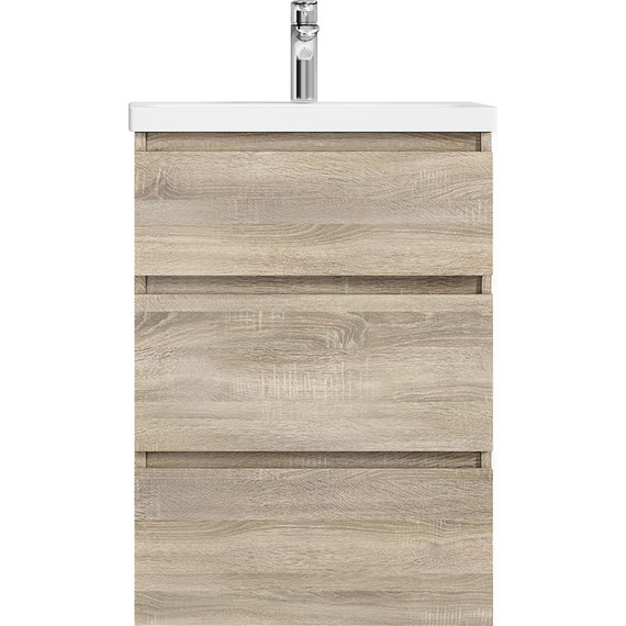 Тумба напольная с раковиной Am.Pm Gem S 60 см M91FSX0602OF, светлый дуб, Цвет фасада: светлое дерево - фото 