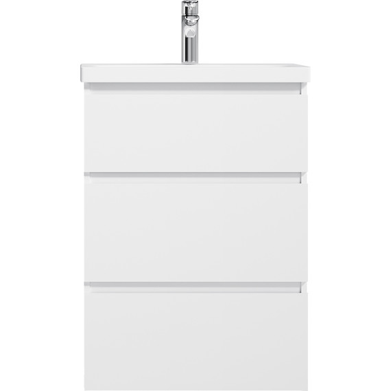 Тумба напольная с раковиной Am.Pm Gem S 60 см M91FSX0602WG, белый глянцевый, Цвет фасада: белый - фото 