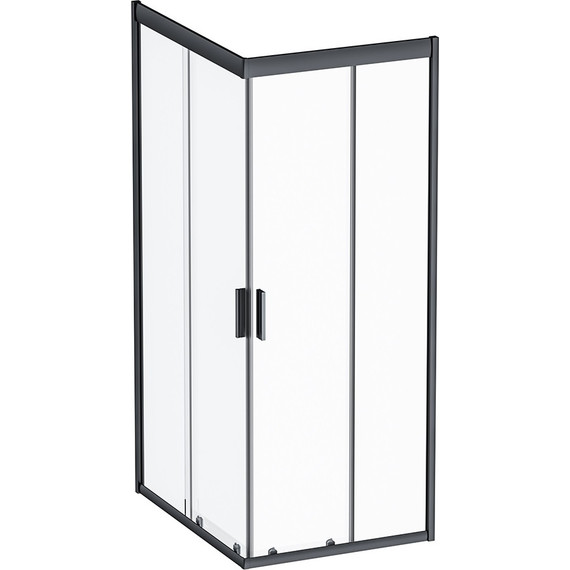 Душевое ограждение Am.Pm Gem 100х80 см W90G-404-100280-BT, чёрный/прозрачное - фото 