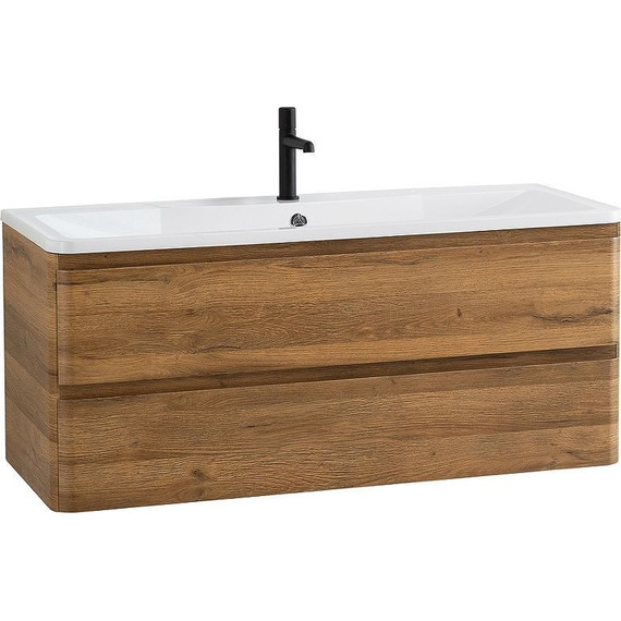 Тумба подвесная с раковиной BelBagno ALBANO-1200-2C-SO-RR 120 см, Rovere Rustico, Цвет фасада: Rovere Rustico - фото 2