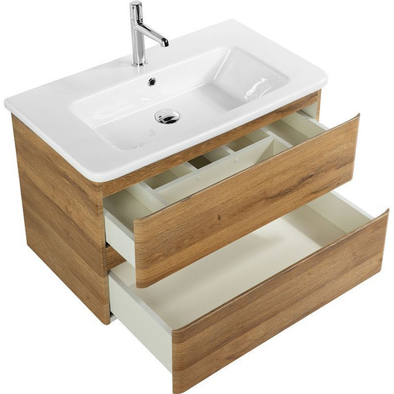 Тумба подвесная с раковиной BelBagno ALBANO-900-2C-SO-RR 90 см, Rovere Rustico, Цвет фасада: Rovere Rustico - фото 3