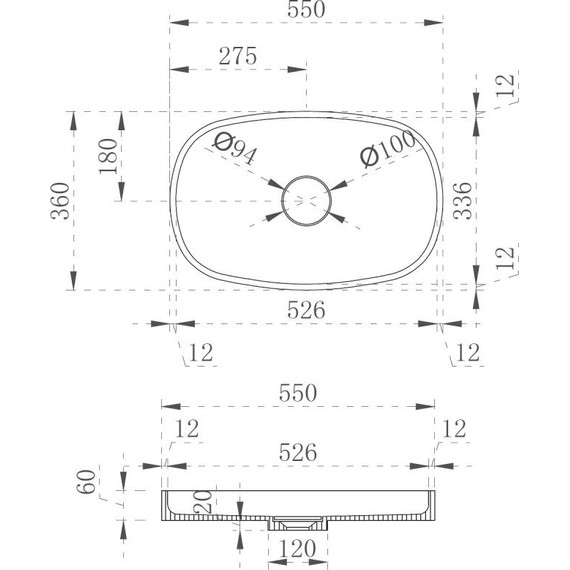 Раковина-чаша Abber Stein 55 см AS2601 - фото 4