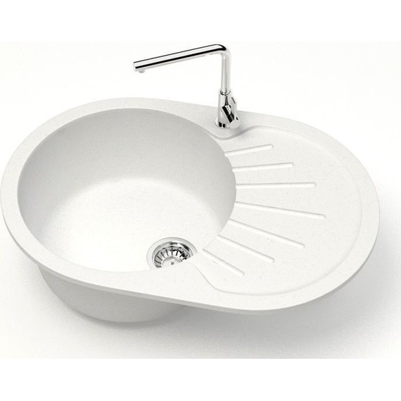 Кухонная мойка Azario Flora CS00079911, белый лёд, Цвет производителя: белый лёд - фото 2