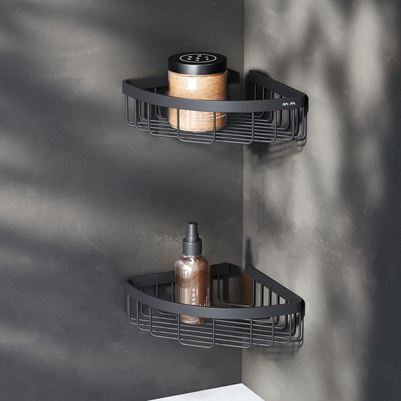 Полка угловая AM.PM Sense A7452222, цвет чёрный - фото 2