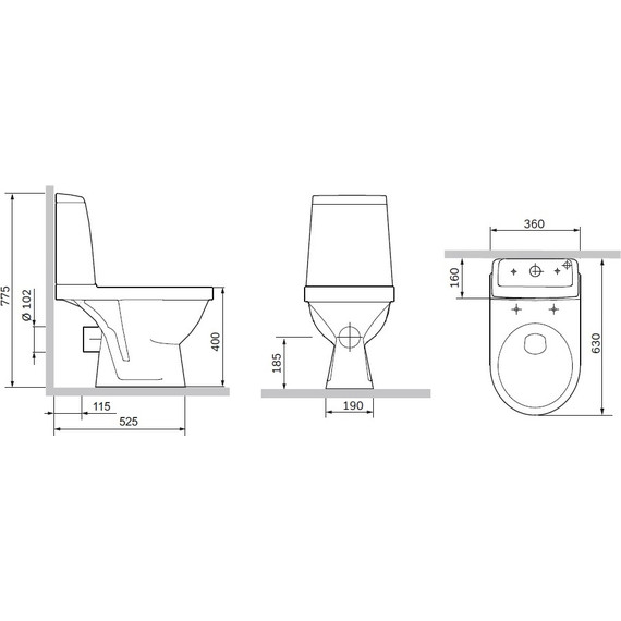 Унитаз-компакт RedBlu by Damixa Origin Evo 2 788607SC с тонкой крышкой микролифт - фото 6