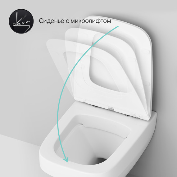Унитаз подвесной Am.Pm Inspire V2.0 FlashClean C50A1700SC с сиденьем микролифт, Цвет производителя: белый - фото 10