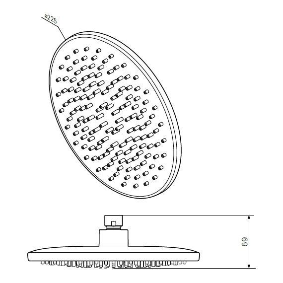Верхний душ Am.Pm Gem 225х225 мм F0590000 - фото 4