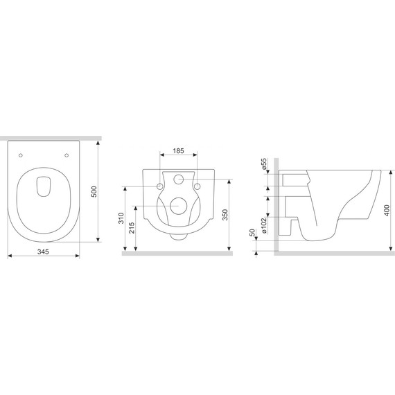 Унитаз подвесной безободковый Damixa Jupiter DX77C1700SC с тонкой крышкой микролифт - фото 6