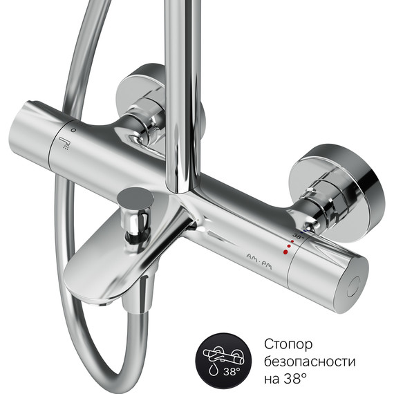 Душевая стойка с термостатом Am.Pm Like F0780564, Цвет производителя: хром - фото 14
