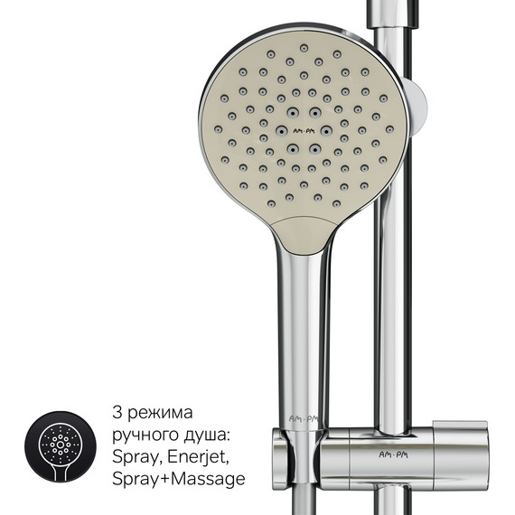 Душевая стойка с термостатом Am.Pm Like F0780464, Цвет производителя: хром - фото 12