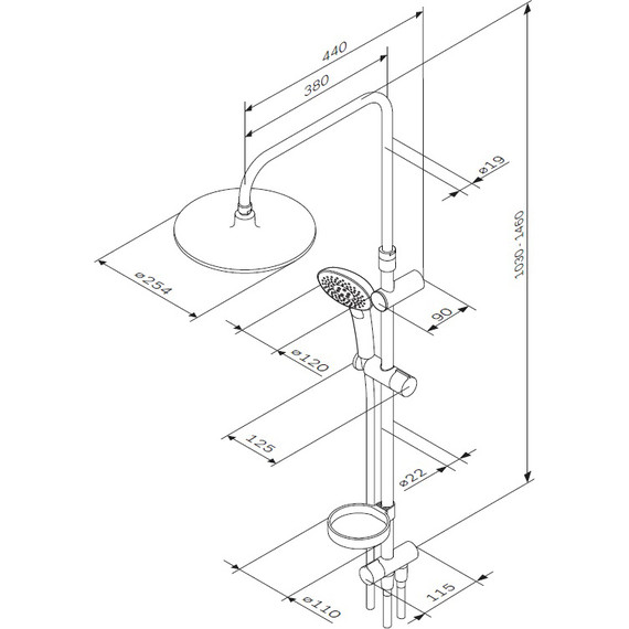 Душевая стойка Am.Pm Spirit V2.0 F0770A100 - фото 14