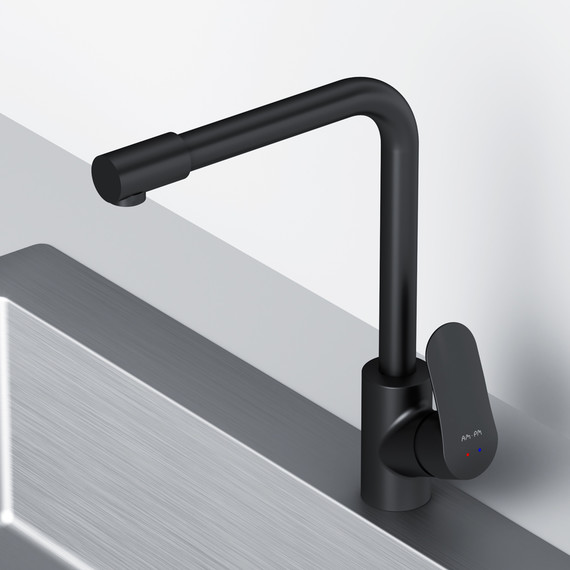 Смеситель для кухни Am.Pm Like F8005722, черный матовый, Цвет производителя: чёрный матовый - фото 5