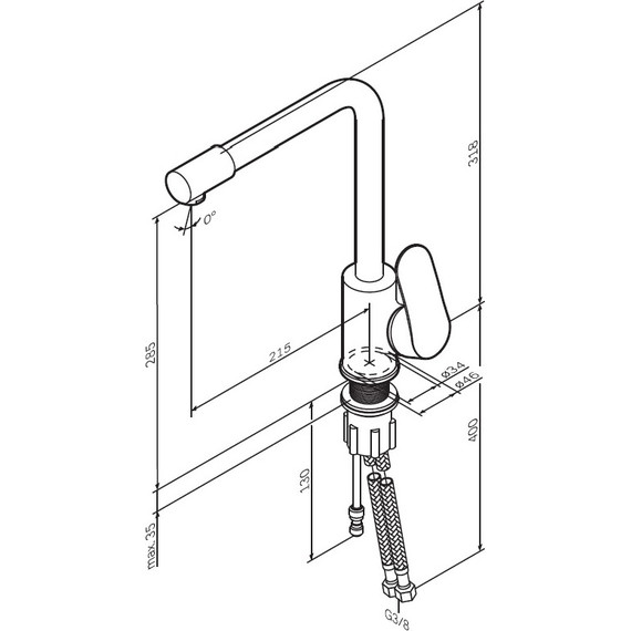 Смеситель для кухни Am.Pm Like F8005711, сатин, Цвет производителя: сатин - фото 13