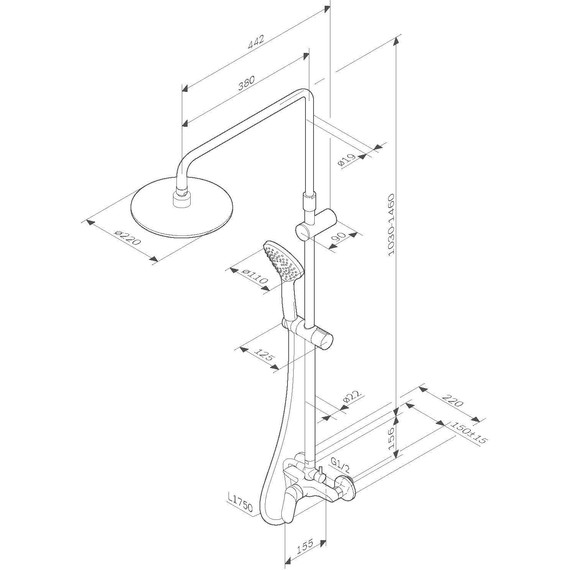 Душевая стойка Am.Pm Sunny F0785C800 - фото 14