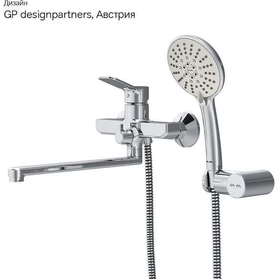 Смеситель для ванны Am.Pm X-Joy F85A95000 с душевым набором, хром, Цвет производителя: хром - фото 7