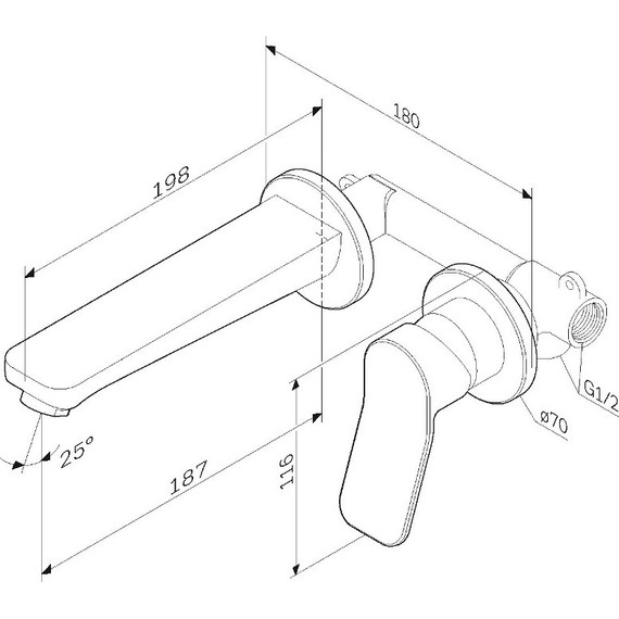 Смеситель для раковины настенный Am.Pm X-Joy F85A72622, черный, Цвет производителя: чёрный - фото 12