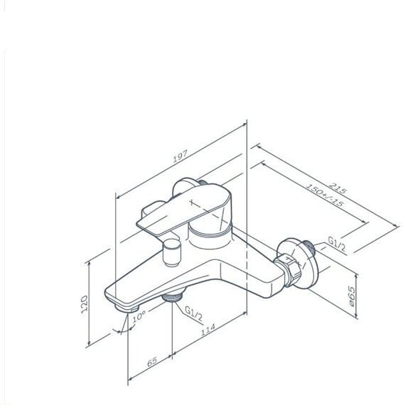 Смеситель для ванны Am.Pm Gem F90A10022, черный, Цвет производителя: чёрный - фото 12