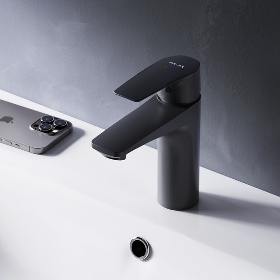 Смеситель для раковины Am.Pm Gem F90A02122, черный, Цвет производителя: чёрный - фото 2