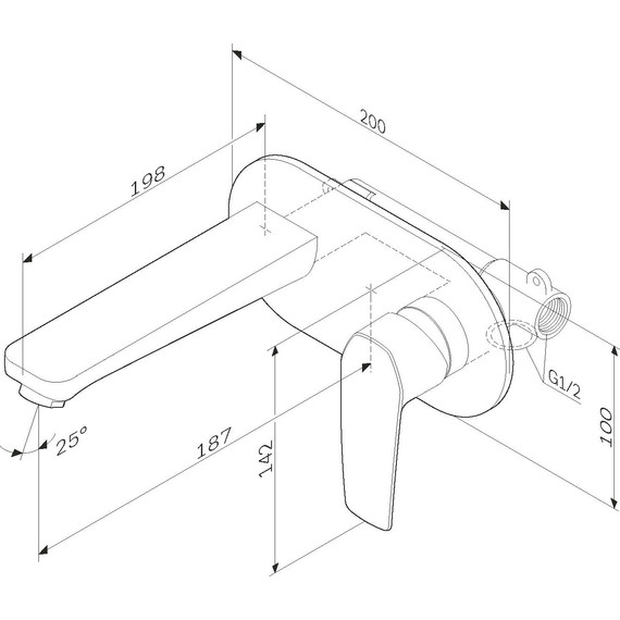 Смеситель для раковины настенный Am.Pm Gem F90A72222, чёрный, Цвет производителя: чёрный - фото 12