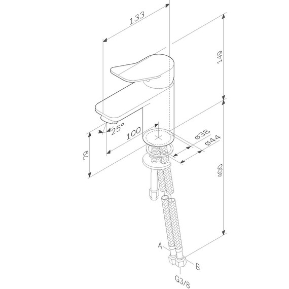 Смеситель для раковины Am.Pm X-Joy F85A02122, черный, Цвет производителя: чёрный - фото 12