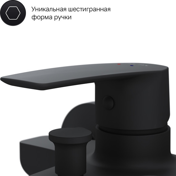 Смеситель для ванны Am.Pm Gem F90A10022, черный, Цвет производителя: чёрный - фото 7