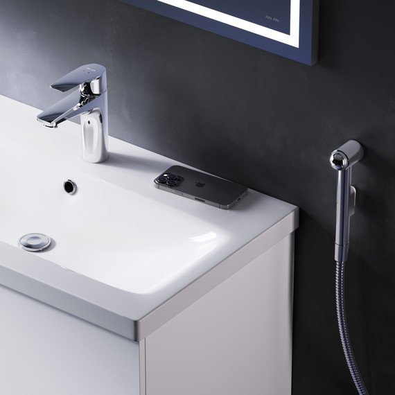 Смеситель для раковины с гигиеническим душем Am.Pm Gem F90A03000, Цвет производителя: хром - фото 2