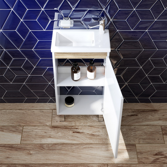 Тумба напольная с раковиной Am.Pm X-Joy 45 см M85AFSX0451WG, белый глянцевый - фото 3