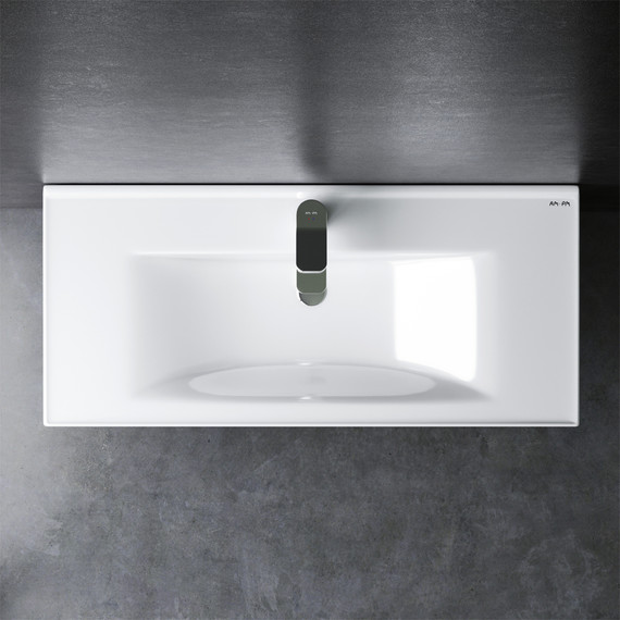 Тумба подвесная с раковиной Am.Pm X-Joy 100 см M85AFHX1002WG, белый глянцевый, Цвет фасада: белый - фото 4