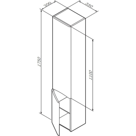 Пенал подвесной Am.Pm Like 35 см L M80CHL0356WG, белый глянцевый - фото 8