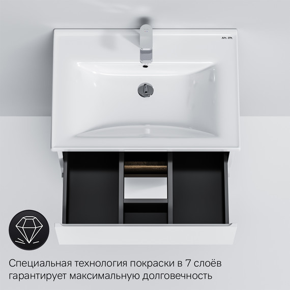 Тумба напольная с раковиной Am.Pm X-Joy 65 см M85AFSX0652WG, белый глянцевый - фото 8