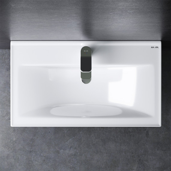 Тумба подвесная с раковиной Am.Pm X-Joy 80 см M85AFHX0802WG, белый глянцевый, Цвет фасада: белый - фото 4