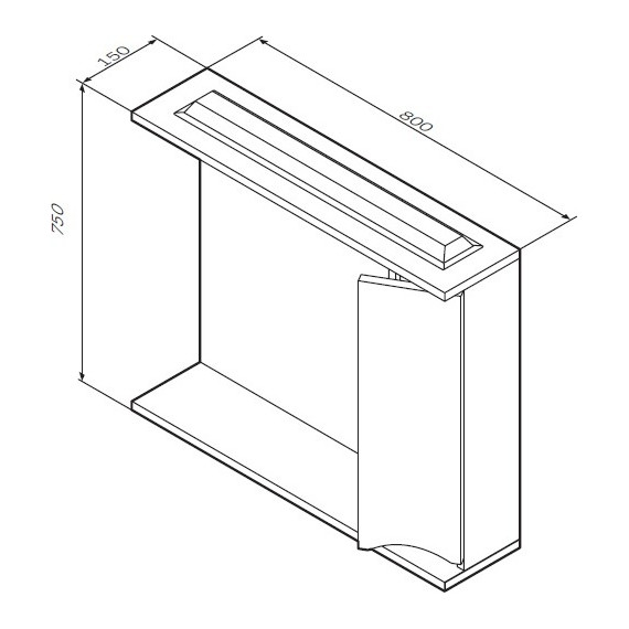 Зеркало-шкаф Am.Pm Like 80 см R M80MPR0801WG, белый глянец - фото 7