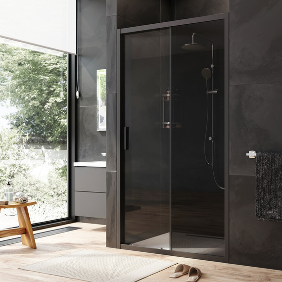 Дверь душевая Am.Pm Gem Solo 110х195 см W90G-110-1-195BG, черный/тонированное - фото 2
