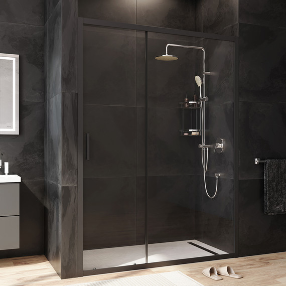 Дверь душевая Am.Pm Gem Solo 140х195 см W90G-140-1-195BT, черный/прозрачное - фото 2