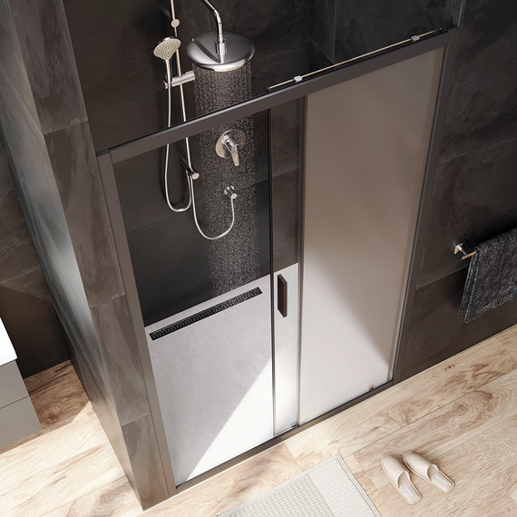 Дверь душевая Am.Pm Gem Solo 120х195 см W90G-120-1-195BM, черный/матовое - фото 3