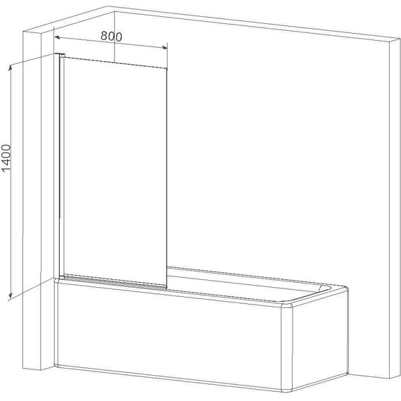 Шторка для ванны Am.Pm Gem 80х140 см W90BS-D080-140CT, хром/прозрачное - фото 7