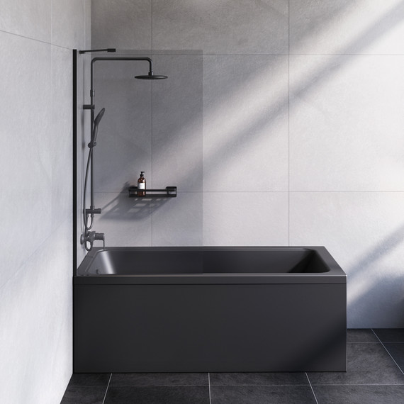 Шторка для ванны Am.Pm Gem 80х140 см W90BS-080-140BT (стекло 8 мм), черный/прозрачное - фото 3