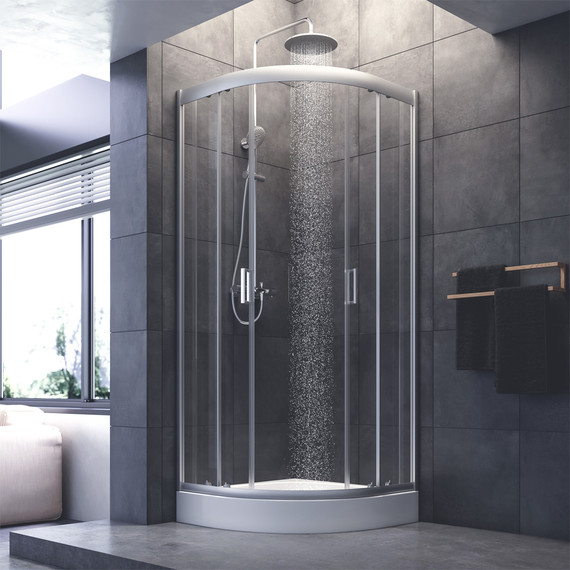 Душевое ограждение Am.Pm Gem 80х80 см W90G-401-080WT, серебро/прозрачное - фото 3
